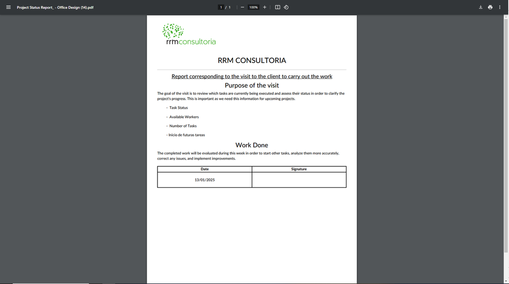 Informe de estado del proyecto